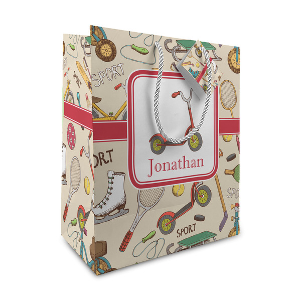 Custom Vintage Sports Medium Gift Bag (Personalized)