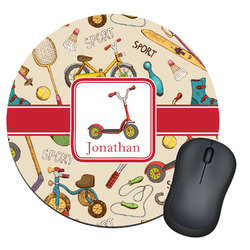 Vintage Sports Round Mouse Pad (Personalized)