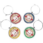 Vintage Sports Wine Charms (Set of 4) (Personalized)