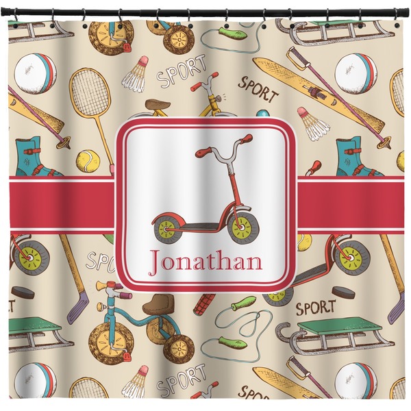 Custom Vintage Sports Shower Curtain - Custom Size (Personalized)