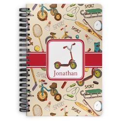 Vintage Sports Spiral Notebook - 7x10 w/ Name or Text