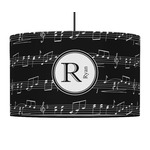 Musical Notes 12" Drum Pendant Lamp - Fabric (Personalized)