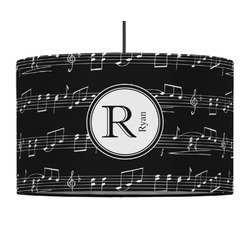 Musical Notes 12" Drum Pendant Lamp - Fabric (Personalized)