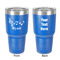 Musical Notes 30 oz Stainless Steel Ringneck Tumbler - Blue - Double Sided - Front & Back