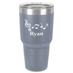 Musical Notes 30 oz Stainless Steel Tumbler - Grey - Single-Sided (Personalized)