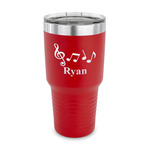 Musical Notes 30 oz Stainless Steel Tumbler - Red - Single Sided (Personalized)