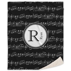 Musical Notes Sherpa Throw Blanket - 50"x60" (Personalized)