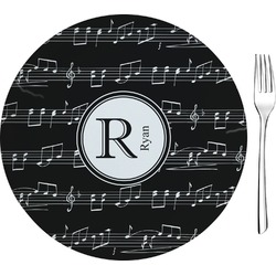 Musical Notes 8" Glass Appetizer / Dessert Plates - Single or Set (Personalized)