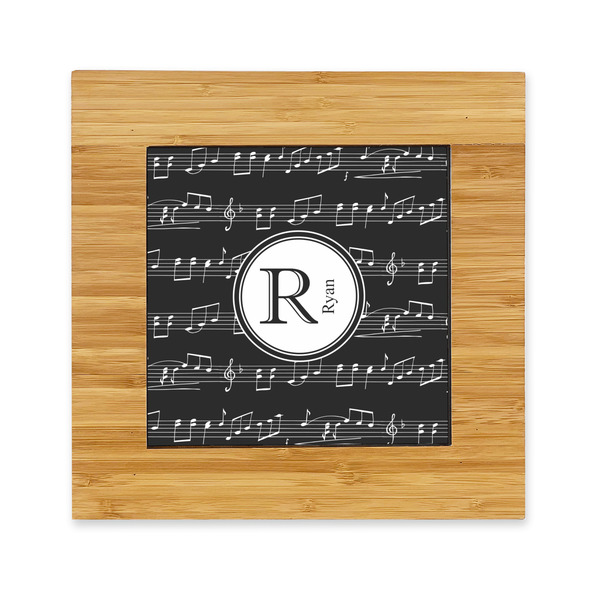 Custom Musical Notes Bamboo Trivet with Ceramic Tile Insert (Personalized)