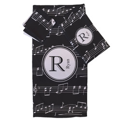 Musical Notes Bath Towel Set - 3 Pcs (Personalized)