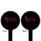 Musical Notes Black Plastic 4" Food Pick - Round - Double Sided - Front & Back