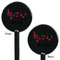 Musical Notes Black Plastic 5.5" Stir Stick - Double Sided - Round - Front & Back