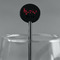 Musical Notes Black Plastic 5.5" Stir Stick - Round - Main