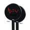 Musical Notes Black Plastic 5.5" Stir Stick - Single Sided - Round - Front & Back