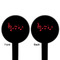 Musical Notes Black Plastic 6" Food Pick - Round - Double Sided - Front & Back