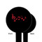 Musical Notes Black Plastic 6" Food Pick - Round - Single Sided - Front & Back