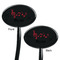 Musical Notes Black Plastic 7" Stir Stick - Double Sided - Oval - Front & Back