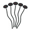 Musical Notes Black Plastic 7" Stir Stick - Oval - Fan