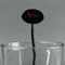 Musical Notes Black Plastic 7" Stir Stick - Oval - Main