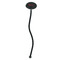 Musical Notes Black Plastic 7" Stir Stick - Oval - Single Stick