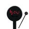 Musical Notes Black Plastic 7" Stir Stick - Round - Closeup