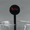 Musical Notes Black Plastic 7" Stir Stick - Round - Main