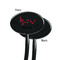 Musical Notes Black Plastic 7" Stir Stick - Single Sided - Oval - Front & Back