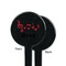 Musical Notes Black Plastic 7" Stir Stick - Single Sided - Round - Front & Back