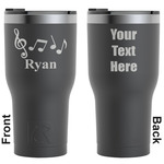 Musical Notes RTIC Tumbler - Black - Engraved Front & Back (Personalized)