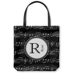 Musical Notes Canvas Tote Bag - Small - 13"x13" (Personalized)