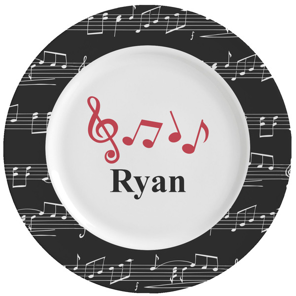 Custom Musical Notes Ceramic Dinner Plates (Set of 4) (Personalized)