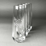 Musical Notes Champagne Flute - Stemless Engraved - Set of 4 (Personalized)