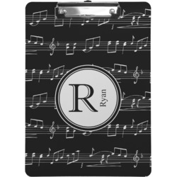 Musical Notes Clipboard (Letter Size) (Personalized)