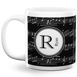 Musical Notes 20 Oz Coffee Mug - White (Personalized)