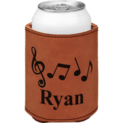 Musical Notes Leatherette Can Sleeve - Double Sided (Personalized)