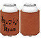 Musical Notes Cognac Leatherette Can Sleeve - Single Sided Front and Back