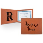 Musical Notes Leatherette Certificate Holder (Personalized)