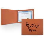 Musical Notes Leatherette Certificate Holder - Front (Personalized)