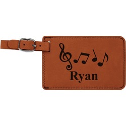 Musical Notes Leatherette Luggage Tag (Personalized)