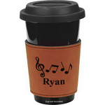 Musical Notes Leatherette Cup Sleeve - Double Sided (Personalized)