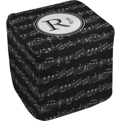 Musical Notes Cube Pouf Ottoman - 13" (Personalized)