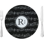 Musical Notes 10" Glass Lunch / Dinner Plates - Single or Set (Personalized)