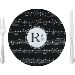 Musical Notes Glass Lunch / Dinner Plate 10" (Personalized)