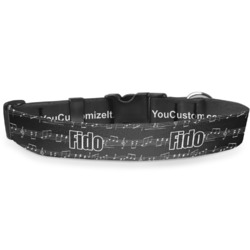 Musical Notes Deluxe Dog Collar - Double Extra Large (20.5" to 35") (Personalized)