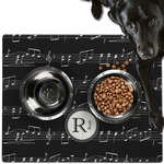 Musical Notes Dog Food Mat - Large w/ Name and Initial