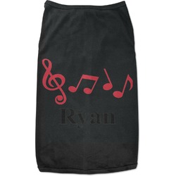 Musical Notes Black Pet Shirt - XL (Personalized)