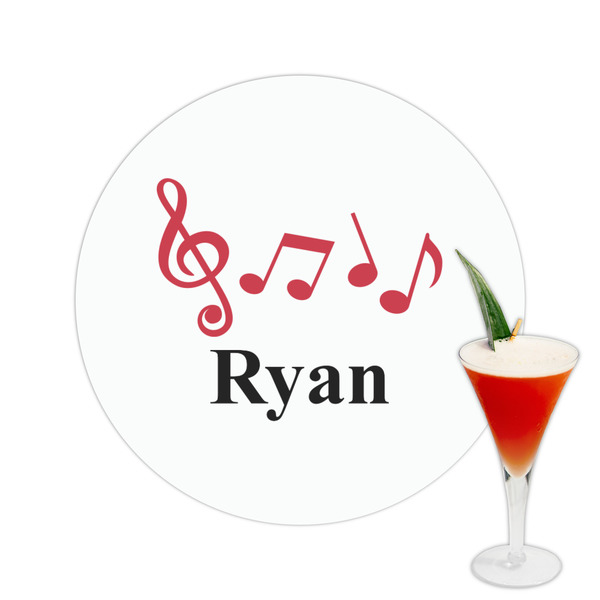 Custom Musical Notes Printed Drink Topper -  2.5" (Personalized)