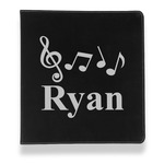 Musical Notes Leather Binder - 1" - Black (Personalized)