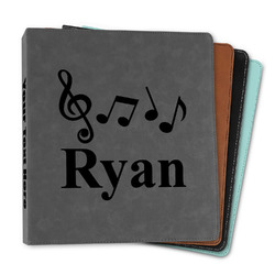 Musical Notes Leather Binder - 1" (Personalized)