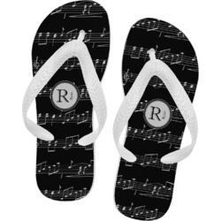Musical Notes Flip Flops - Medium (Personalized)